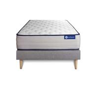 Ensemble Matelas Sommier 80x200 cm - Sommier Gris (en kit) - Actimemo Form