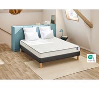 Ensemble matelas + sommier 90 x 200 cm jersey gris fonce - Bultex ensemble basicly