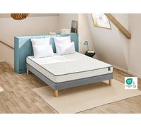 Ensemble matelas + sommier 90 x 200 cm trame gris clair - Bultex ensemble basicly