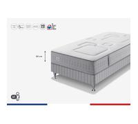 Ensemble matelas sommier 90 x 200 SIMMONS Hauteur 25 cm - Ressorts ensachés Sensoft - Fabriqué en France - SW3