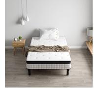 Ensemble matelas + sommier 90 x 200cm,STANEW épaisseur 18cm,Matelas à Ressorts ensachés et Robuste Cadre de lit en Fer avec 6 Pieds