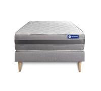 Ensemble matelas ACTILATEX RELAX Latex et mémoire de forme 90x190 cm Maxi épaisseur 5zones de confort + sommier KIT gris