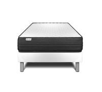 Ensemble Matelas Sommier 90x190 cm - Sommier Blanc (déjà monté) - Vitalpower Blanc