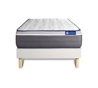 Ensemble Matelas Sommier 90x190 cm - Sommier Blanc (en kit) - Actilatex Plus