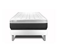 Ensemble Matelas Sommier 90x190 cm - Sommier Blanc (en kit) - Vital Soft Blanc