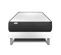 Ensemble Matelas Sommier 90x190 cm - Sommier Blanc (déjà monté) - Vitalpower Blanc