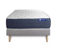 Ensemble matelas Ressorts ensaches et Memoire de forme ACTIFLEX SLEEP 90x200 5zones de confort + sommier KIT gris