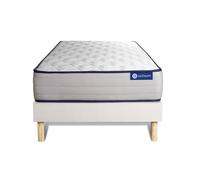 Ensemble matelas Memoire de forme ACTIMEMO FORM 90x200 cm 5zones de confort + sommier KIT blanc