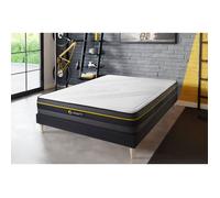 Ensemble matelas + sommier - ACTIVE - SFACTIENS140190SKN - Mousse HR - Coutil respirable - 140x190 cm Noir
