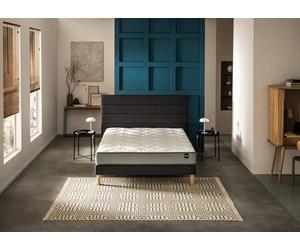 Ensemble matelas + sommier ferme 90 x 190 cm jersey gris fonce - Bultex ensemble energizing