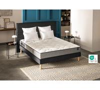 Ensemble matelas + sommier ferme 90 x 200 cm jersey gris fonce - Bultex ensemble energizing