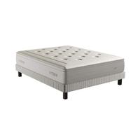 Ensemble matelas sommier pieds Simmons 651 ressorts ensachés + mousse mémoire de forme SW6 140x200