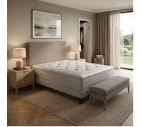 Ensemble matelas sommier pieds Simmons 651 ressorts ensachés + mousse mémoire de forme SW6 90x190