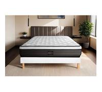 Ensemble matelas + sommier - PRESTIGE LITERIE - Suite 180 x 200 cm - Mémoire de forme - 2 places - Blanc