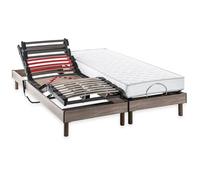 Ensemble matelas+sommier relaxation électrique COMFORT - 2x90x200 cm - Matelas mousse - DEKO DREAM Samba