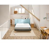 Ensemble matelas + sommier tisse gris fume 140 x 190 cm - Bultex ensemble efficient