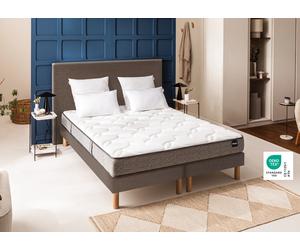 Ensemble matelas + sommier trame marron 120 x 190 cm - Bultex ensemble universal
