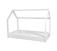 Ensemble Matelas Standard+Lit Maison Cabane 160x80cm Blanc