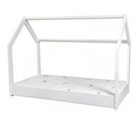Ensemble matelas STANDARD+Lit maison cabane 160x80cm (couleur: blanc)