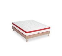 Ensemble Matelas Suprême Mousse Accueil mémoire moelleux - 24 cm et Sommier Bois - 160 x 200 cm