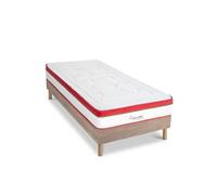 Ensemble Matelas Suprême Mousse Accueil mémoire moelleux - 24 cm et Sommier Bois - 90 x 190 cm