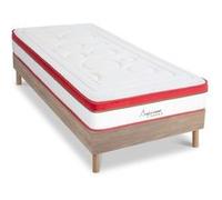 Ensemble Matelas Suprême Mousse Accueil mémoire moelleux - 24 cm et Sommier Bois - 90 x 190 cm