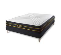 Ensemble matelas ULTRA + sommier kit noir 140 x 190 cm - Ressort - Equilibré - Ressorts ensachés