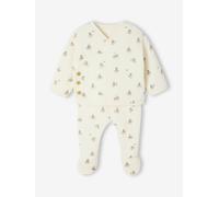 VERTBAUDET Ensemble matelassé gilet + pantalon à pieds entièrement imprimé écru 1M(54CM)