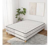 Ensemble MEDICALTEX Sommier + Matelas 200x200 cm | Hauteur 20cm | Mousse Polyuréthane | 8 Pieds | Confort mi-ferme