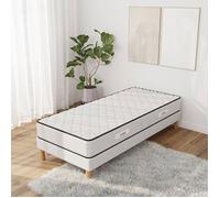 Ensemble MEDICALTEX Sommier + Matelas 90x190 cm| Hauteur 20cm | Mousse Polyuréthane | 4 Pieds | Confort mi-ferme