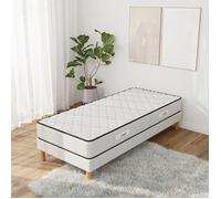 Ensemble MEDICALTEX Sommier + Matelas 90x200 cm | Hauteur 20cm | Mousse Polyuréthane | 4 Pieds | Confort mi-ferme
