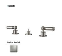 Ensemble mélangeur 3 pièces pour bidet avec vidage 1"1/4 LIBERTY LINE nickel satiné - BOSSINI Z001403094