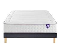 Ensemble Merinos Beauty Bed - 560 Ressorts Ensachés + Sommier Confort Ferme 200x200 - Double Sommier Blanc