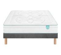 Ensemble CozyGreen 100% Latex Naturel + Sommier Confort Medium 160x200 - Double Sommier