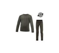 Ensemble mérinos enfant Sensor Merino Air chemise + bas vert olive 110