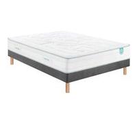 Ensemble matelas latex 100% naturel 7 zones Cozygreen 2, sommier Pencil medium et pieds 140x190