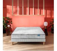 Ensemble matelas et sommier - MERINOS - Cheer Bed - 160x200 cm - Mousse à mémoire de forme - Ressorts ensachés