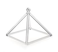 Ensemble Merkaba chantant en cristal clair, pyramide chantante en cristal avec percuteur en acrylique et étuis de transport robustes, cadeau for la méditation de yoga et la guérison par le son (Color