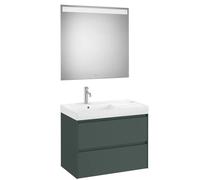 Ensemble Meuble 2 tiroirs lavabo à gauche Ona 80cm Vert Mat - Roca A851708513
