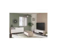 Ensemble meuble de salon Meuble TV table basse buffet bas MORPHOS Décor Chene PA