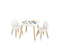 Ensemble Meuble d'Enfant Table 50x50x43.7cm Avec 2 Chaises d'Enfants 2 à 8 Ans