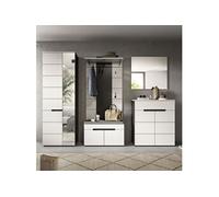 Ensemble meuble d'entré avec 5 éléments décor blanc - KANUT