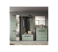 Ensemble meuble d'entré avec 5 éléments décor vert - KANUT
