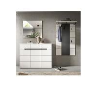 Ensemble meuble d'entré composé de 3 éléments décor blanc - KANUT