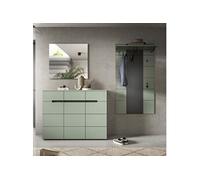 Ensemble meuble d'entré composé de 3 éléments décor vert - KANUT
