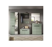 Ensemble meuble d'entré composé de 5 éléments décor blanc - KANUT