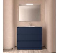 Ensemble meuble et vasque NOJA II 1000 3 tiroirs Blue satin P450 - SALGAR 106226