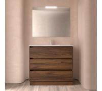 Ensemble meuble et vasque NOJA II 1000 3 tiroirs Noyer Maya P450 - SALGAR 106231