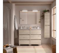 Ensemble meuble et vasque NOJA II 1200 6 tiroirs Chêne Naturel P450 - SALGAR 106238