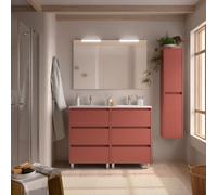 Ensemble meuble et vasque NOJA II 1200 6 tiroirs Red satin P450 - SALGAR 106237